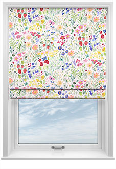 Wee Blue Bell Secret Garden, Rose - Roman Blind